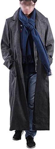 Sherlock Coat Woolen Trench Jacket Male Costume with Scarf XXL