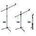 Microphone Stand 2 pack, Ohuhu Tripod Boom Mic Stands, Dual Mic Clip, Collapsible, Black