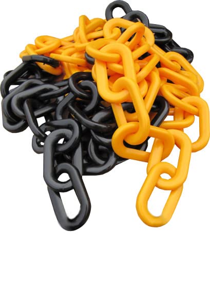 Flexibarrier barrier chain, plastic chain, 8 mm chain, 25 m (black-yellow)