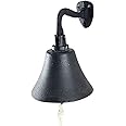 Rustic Black Cast Iron Hanging Ship's Bell 6 Inch - Captains Bell - Rustic Wall Art