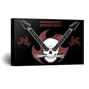 Canvas Wall Art Rock & Roll Theme Print Gallery Wrap Modern Home Decoration Ready to Hang - 12x18 inches