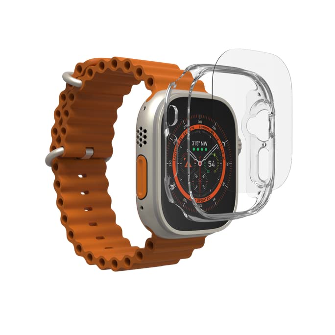 ZAGG InvisibleShield Flex 360 Screen Protector for Apple Watch Ultra (49mm), Shockproof, Anti-Microbial, Eco-Friendly