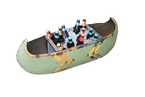 RECYCLED METAL CANOE PLANTER/COOLER