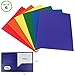 Evelots 2 Pocket Folders-Heavy Duty Plastic-Business Card Slot-Flexible-Set/6