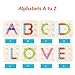 LiKee Wooden Pattern Block Alphabet & Number Puzzle Sorting and Stacking Games Montessori Educational Toy Jigsaw Puzzle for Toddlers Kids Boys Girls Age 3+ Years Old and Preschool Classroom