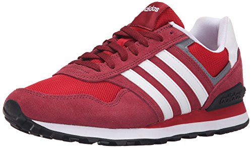 adidas NEO Men's 10K Lifestyle Runner Sneaker,Power Red/White/Collegiate Burgundy,9 M US