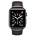 For Apple Watch Band 42mm, KYISGOS Retro Vintage Genuine Leather iWatch Replacement Band for Apple Watch Series 3 Series 2 Series 1, Brownish Black with Black Adapter