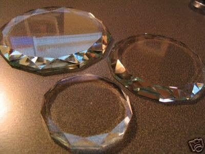 ONE LARGE 4.5" diameter Crystal Base Set Pedestal Display Riser for Swarovski Collectibles
