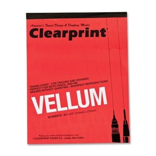 ClearPrint - ClearPrint Vellum, 16 lb., 8-1/2"x11", 50 Sheets, Translucent