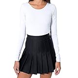 Pusheng Womens Stylish Slim High Waist Pleated Tennis Skirts