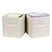 SONGMICS Storage Bins Cubes Baskets Containers with Dual Non-woven Handles for Home Closet Bedroom Drawers Organizers, Flodable, Beige, Set of 6 UROB26M
