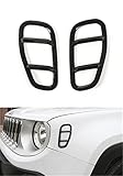 FMtoppeak Black Car Frame Decoration Front Side Fender Light Cover Trim For Jeep Renegade 2014 UP