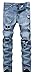 Men's Ripped Skinny Distressed Destroyed Zipper Slim Jeans Pants with Holes 8533