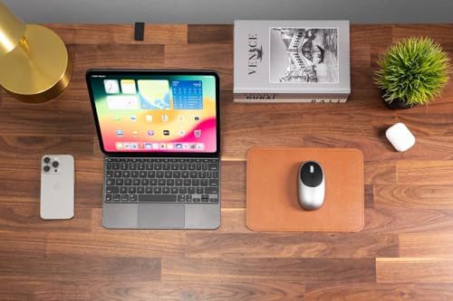 Satechi Vegan-Leather Mouse Pad - Ergonomic Mouse Pad, Reversible, Scratch and Water Resistant, Easy to Clean - Desk Mouse Pad for Office and Home, 24.9 cm x 19.05 cm x 0.36 cm – Brown