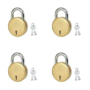 Harrison J-6 EN-0256_PK 4 Steel 5 Levers Padlock with 2 Keys (Pack of 4)