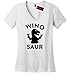 Comical Shirt Ladies Winosaur Funny Wine Lover Shirt V-neck Tee