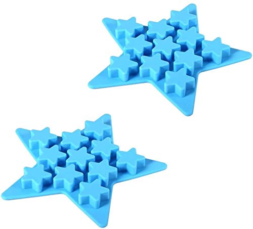 Five-Pointed Star Silicone Ice Tray, Silicone Flexible Ice Tray, Reusable and Easy to Clean, Can Be Used to Make Homemade Cakes, Candy, Chocolate, Rubber, Ice Cream Crayons, Jelly, Etc, Two Packs