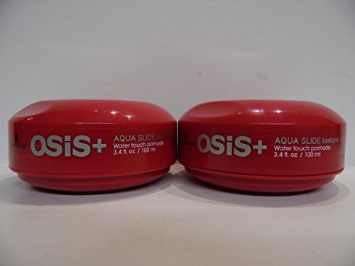  - Schwarzkopf Osis+ Aqua Slide Texture 2 Water Touch Pomade - 2 Pack - 3.4 Oz. Each