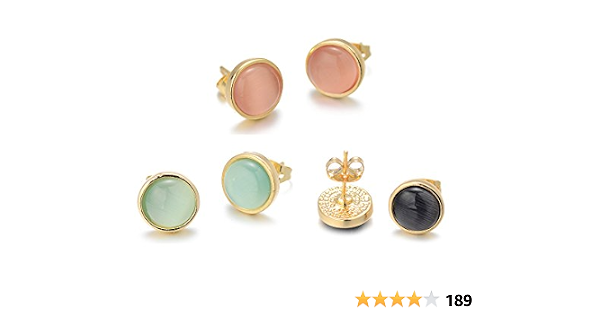 Onnea Gold Tone Opal Round Stud 