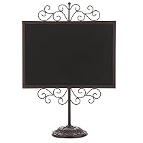 Stylish Vintage Brown Metal Frame Semi-Permanent Chalkboard Display Sign Stand