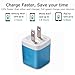 USB Wall Charger, BEST4ONE 6-Pack Colors 2.1A/5V Dual Port USB Wall Plug Charging Block Cube for iPhone X 8/7/6S Plus, Samsung, LG, Moto, Android Phone