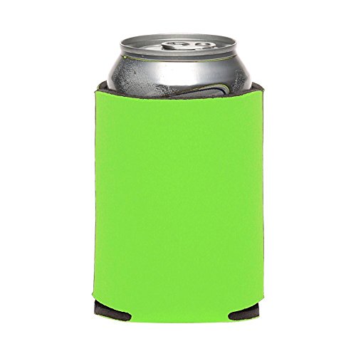 6 Lime Green Collapsible Can Coolers For Sublimation Or Screen Printing - Thumbnail 2