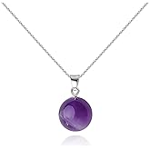Nearawing Crystal Pendant Necklace 925 Sterling Silver Chain Necklace Adjustable Healing Crystal Necklace For Women