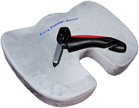 Cozy Comfort Automotive Bundle - Orthopedic Memory Foam Seat Cushion for Coccyx Lower Back &amp; Sciatica Pain