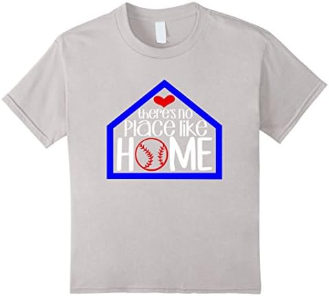 unisex-child There's No Place Like Home Baseball T-Shirt Men Women Kids 10 Silver