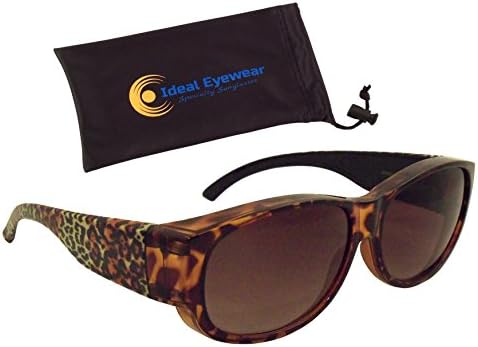 Ideal Eyewear Animal Print Fit Over Sunglasses Wear Over Prescription Glasses - Over Eyeglasses - Light and Comfortable - Case Included