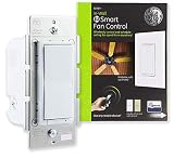 GE Z-Wave Wireless Smart Fan Speed Control, 3-Speed, In-Wall, Includes White & Light Almond Paddles, Works with Amazon Alexa, 12730