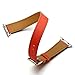 valkit Compatible with Apple Watch Band 38mm 40mm 42mm 44mm, Double Tour Replacement Genuine Leather Strap Women Men Wristband for Apple Watch Series SE/6/5/4/3/2/1,Red