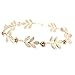 LUX ACCESSORIES Gold Tone and Rhinestone Leaf Leaves Metal Flower Crown