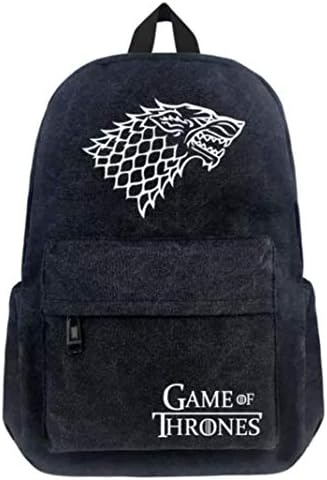 Game of Thrones Canvas Backpack (Stark),Lightweight Anti-Theft Travel Daypack College Student Rucksack Fits up to 14 inch Laptop Backpack