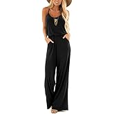 INFITTY Women's Summer Sleeveless Spaghetti Strap Sexy Jumpsuit Rompers Wide Leg Pants Suit