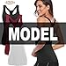 TELALEO Tank Tops for Women, Womens V-Shape Yoga Workouts Running Activewear Base Layer Tank Tops Clothes 3 Pack-White/Black/Red-L