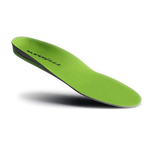 Superfoot Plantar Insoles, Orthotic Insert for Maximum Arch Support, Shock Absorption Insoles for High Arches, Flat Feet Foot Pain, Unisex, Green, 1 Pair (B: Women’s 4.5-6)
