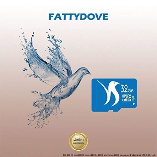 FATTYDOVE 32GB FAT32 Micro SD Card UHS1 Class 10 SD Card C10 Memory Card for Camera/Dash Cam