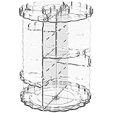 Large capacity adjustable 360 degree rotating durable clear acrylic makeup organizer, fits all size cosmetics