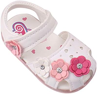 Kids' Infant Girls' Strap Sandal Flat Toddler Flowers Girls Sandals Lighted Soft-Soled Princess Baby Shoes
