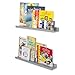 Wallniture Modern Floating Nursery Room Book Display Ledge Wall Shelf Gray 22 Inch Set of 2