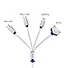 Vastar 2 Packs Premium 4 in 1 Multiple USB Charging Cable Adapter Connector with Micro USB/Mini USB Ports for iPhone 6, 5, 4, iPad 4,3,2,Air,Galaxy S4, S5,Nexus 5, and More