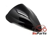 9sparts® Black Smoke Double Bubble Transparent Windscreen Windshiled for 2001 2002 2003 2004 2005 2006 Honda CBR600F4i CBR 600 F4i