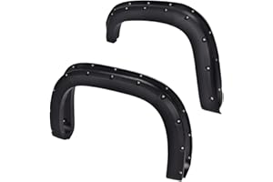 PIT66 Fender Flares, Compatible With 2007-2013 GMC Sierra 1500, Rugged Wheel Flares Textured Pocket Riveted Style, 4 Pcs
