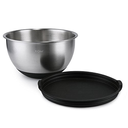 XChef Stainless Steel Bowls with Lids, Mixing Storage Bowl Set of 5