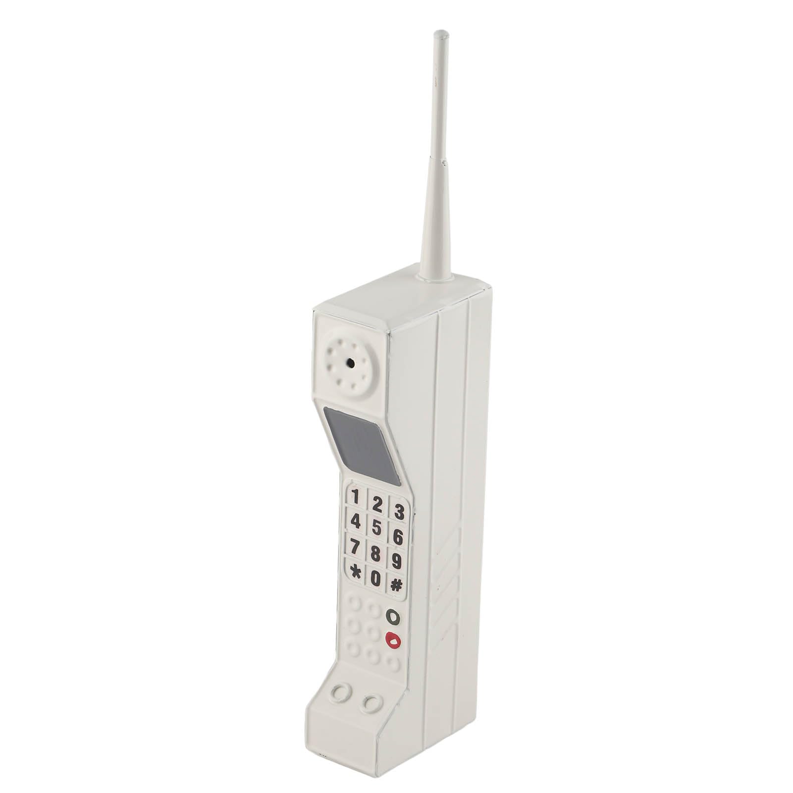 BORDSTRACT Retro Mobile Phone Model, 80's 90's Brick Cell Phone Ornament, Retro Cellular Phone Simulation Photographic Props for Photo Booth, Fancy Dress, Party Decoration(White)