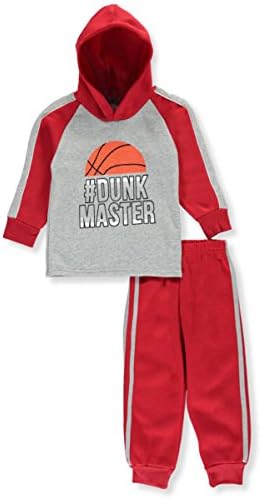 Victory League Little Boys' 2-Piece Fleece Sweatsuit - red, 5-6