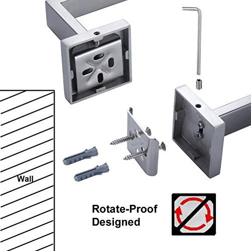 Nolimas Brushed Nickel Toilet Paper Holder SUS304 Stainless Steel Silver Half Open Square Wall Mount Rustfree Bathroom TP Holder Kitchen Washroom Tissue Roll Dispenser - Thumbnail 5