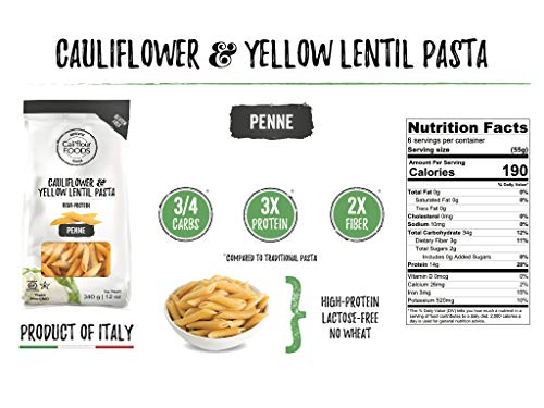 Cali'flour Pizza Crusts & Penne Pasta Bundles - 1 Box of Original Italian Crusts (2 Crusts Total) & 1 Bag of NEW Cali'flour Penne: Cauliflower & Yellow Lentil High-Protein Pasta (Grain Free)