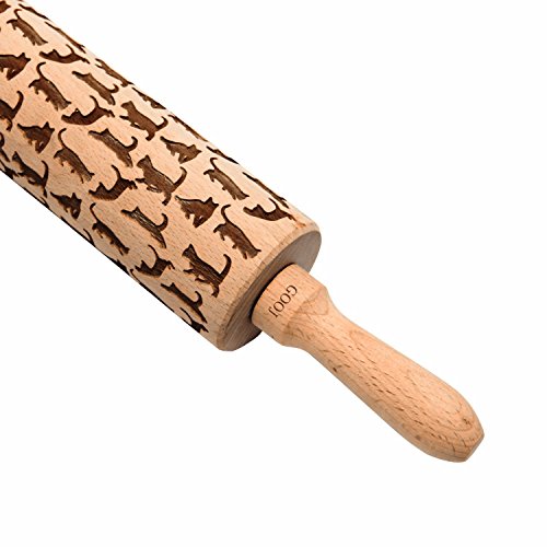 Cat Engraved Rolling Pin By Gooj Wood Rolling Pin Impressed With